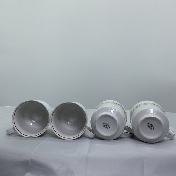 Johann Haviland Bavaria Germany Floral Coffee Tea Cups Porcelain Silver Trim 4 - Picture 5 of 6